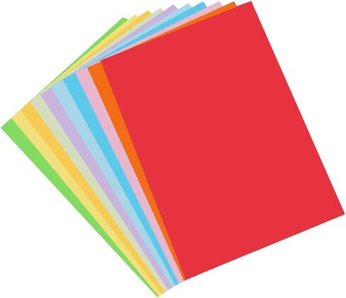 Color A4 Paper, 100 Pcs A4 DIY Craft Origami Paper for Coloured Printer Paper, DIY Arts, Crafts, Paper Cutting(10 Colors) in Saudi Arabia