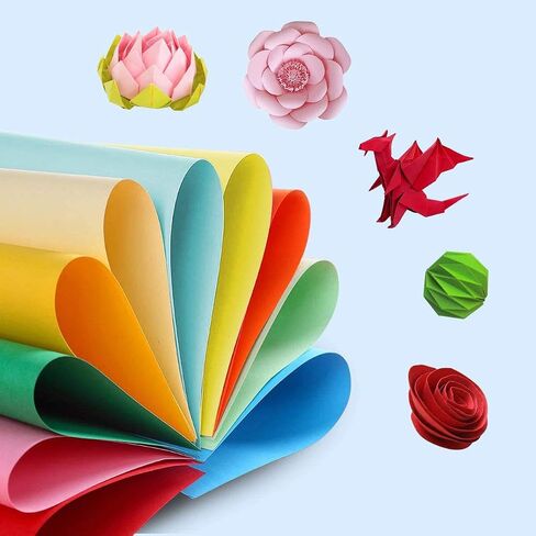 Color A4 Paper, 100 Pcs A4 DIY Craft Origami Paper for Coloured Printer Paper, DIY Arts, Crafts, Paper Cutting(10 Colors) in Saudi Arabia