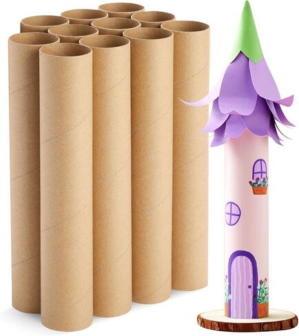 12 Pack Cardboard Tubes for Crafts, Brown Rolls for DIY Projects, Classroom (1.75 x 10 in) in Saudi Arabia