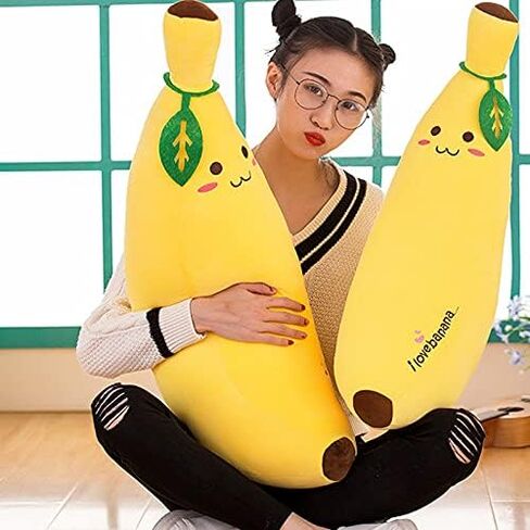 JZENZERO Banana Stuffed Animal, Plush Toys Banana Pillow Long Pillow Sleeping Doll Plush Cute Doll Boy Girl Birthday Present 35/50/70/80/110cm in Saudi Arabia