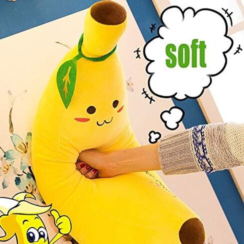 JZENZERO Banana Stuffed Animal, Plush Toys Banana Pillow Long Pillow Sleeping Doll Plush Cute Doll Boy Girl Birthday Present 35/50/70/80/110cm in Saudi Arabia