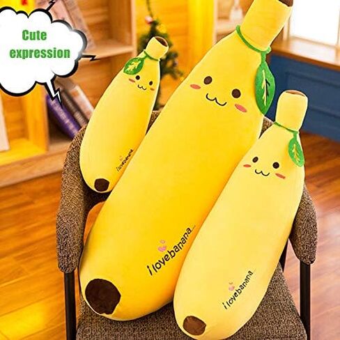 JZENZERO Banana Stuffed Animal, Plush Toys Banana Pillow Long Pillow Sleeping Doll Plush Cute Doll Boy Girl Birthday Present 35/50/70/80/110cm in Saudi Arabia
