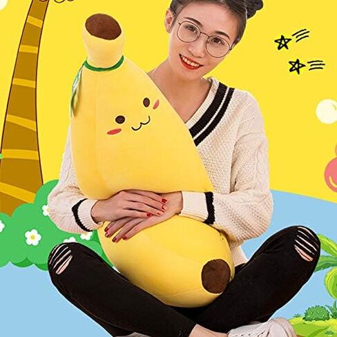 JZENZERO Banana Stuffed Animal, Plush Toys Banana Pillow Long Pillow Sleeping Doll Plush Cute Doll Boy Girl Birthday Present 35/50/70/80/110cm in Saudi Arabia