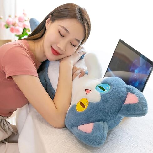 Ditucu Cute Shark Cat Plush Pillow Long Cartoon Kitten Stuffed Animal Toy Kawaii Body Sleeping Plushie Gifts for Kids 19.6 inch in Kuwait