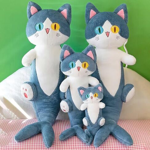 Ditucu Cute Shark Cat Plush Pillow Long Cartoon Kitten Stuffed Animal Toy Kawaii Body Sleeping Plushie Gifts for Kids 19.6 inch in Kuwait