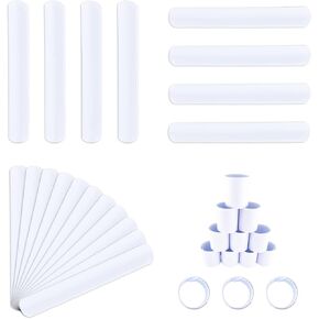 46 قطعة من اساور صفعة بيضاء من ريريكش، اساور صفعة فارغة للمعصم للاطفال في حفلات اعياد الميلاد، اساور صفعة للمشاريع المدرسية والحرف اليدوية، اساور صفعة للرسم في الكريسماس والهالوين in Kuwait