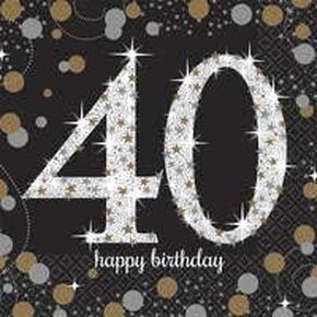 amscan Sparkling Celebration 40 Beverage Paper Napkins Value Pack (16 ct) in Saudi Arabia