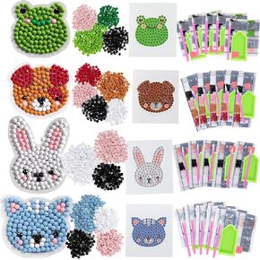 SCS Direct Kid's Birthday Party Diamond Gem Painting Craft Favor Kits -Pet Buddies- 20 Individually Packaged, All-in-One Packs for Boys & Girls -Fun & Unique Gem Classroom Art Project Activity Gift in Saudi Arabia