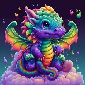 Diamond Art Kits for Adults, Colorful Baby Dragon 5D DIY Colorful Diamond Painting Kits for Beginners,Full Drill Cute Animal Gem Art for Home Wall Decor 14x14 inch in Kuwait