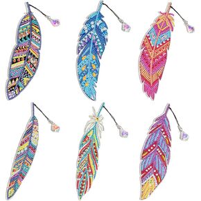 6 حزم علامات مرجعية للرسم الماسي، علامات الكتب الفنية المصنوعة من الأكريليك DIY مع شرابة، مجموعات لافتات راتنجات من حجر الراين لمحبي القراءة والحرف اليدوية - بواسطة Acudotr in Kuwait