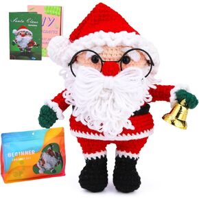 SOTYIOO Crochet Kit for Beginners, Christmas Crochet Set DIY Gift for Starters Adult Kids Instruction and Video Tutorials Santa Claus (40%+ Yarn) in Kuwait