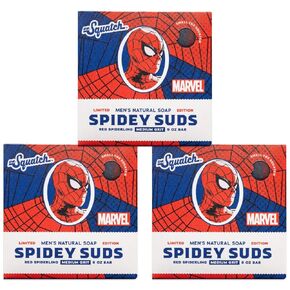 دكتور سكواتش صابون سبايدي سادز - مستوحى من سبايدر مان - صابون طبيعي للرجال، 3 عبوات من الصابون الطبيعي in Kuwait
