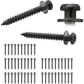 Bear Claw Double-Headed Wall Picture Screws, 4-in-1 Picture Drywall Hanging Hooks Screw for Pictures, D-Rings, Sawtooth, Wire Holding Up to 30 Pounds for Hanging and Mounting (Black Zinc, 35)