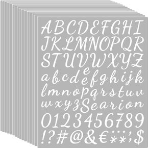 16 Sheets Vinyl Letters Numbers Kit,Self Adhesive Cursive Alphabet Letter Sticker, DIY Number Letter Decal Script Pantry Labels for Office,Mailbox,Kitchen,Signs,Window,Door,Home,Grad Cap (Black,1 Inch) in Kuwait