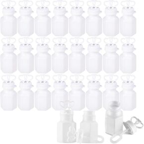 Valentine's Double Hearts Wedding Bubbles in A Mini White Bottle, Includes Bubble Wand, Hexagon Bubble Bottles Party Favors, 0.6 Oz Mini Bottle (12-Pack)