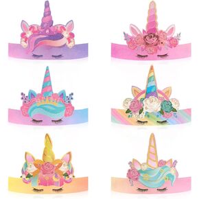 WERNNSAI Party Crown - 12 Pcs Birthday Party Hat Glitter Headband for Girls Princess Cosplay Theme Party Supplies Favor
