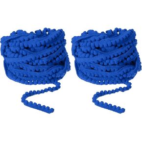 قطعتان من Uxcell بطول 10 ياردات من كرات بوم بوم ذات حواف هامشية، ملحقات خياطة شريطية مصنوعة يدويًا لتزيين الملابس والستائر المنزلية (5 مم، وردي) in Kuwait