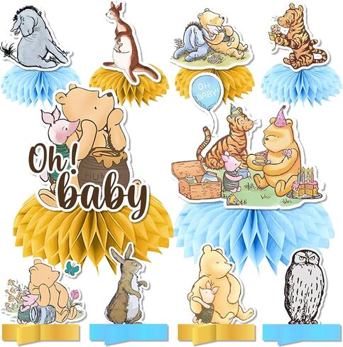 10 قطع من ديكورات ويني المركزية الكلاسيكية، ديكورات طاولات الأطفال أوه قطع مركزية على شكل بوه لتزيين حفلات استحمام الطفل الكرتونية اللطيفة in Kuwait