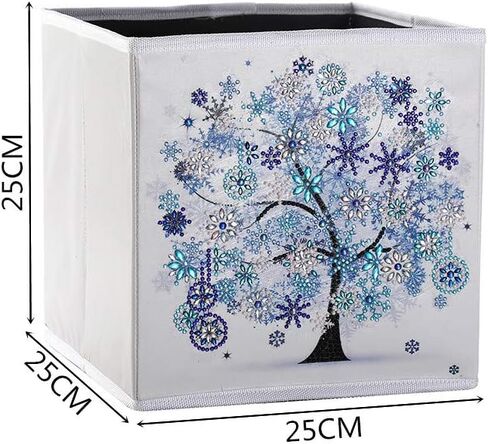 Folding Storage Box with 5D diamond painting kit, ZSNUOK Foldable Cloth Storage Bins Embroidery Cross Stitch Picture Supplies Arts Craft for Home Closet Bedroom Drawers Organizers, 25X25cm (4PCS) in Kuwait