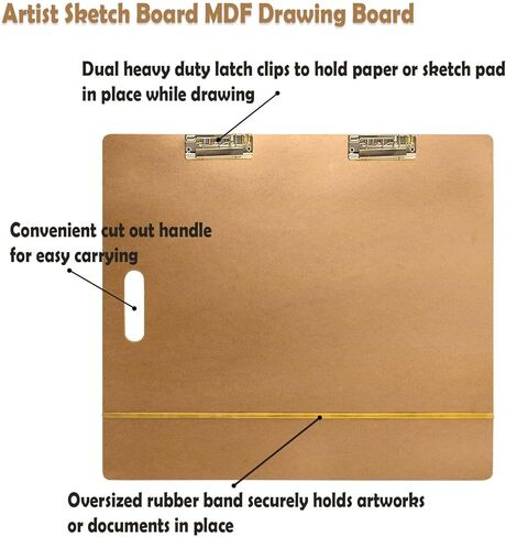 لوحة حمل خشبية من Gkesgm مقاس 45.72 سم × 60.96 سم مع مشبك للرسم والفصول الدراسية والاستوديو واللوازم المكتبية واللوازم المكتبية الأخرى، ZBO-001 in Kuwait