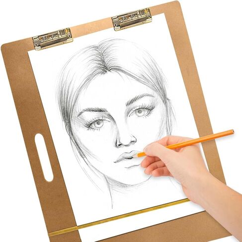 لوحة حمل خشبية من Gkesgm مقاس 45.72 سم × 60.96 سم مع مشبك للرسم والفصول الدراسية والاستوديو واللوازم المكتبية واللوازم المكتبية الأخرى، ZBO-001 in Kuwait