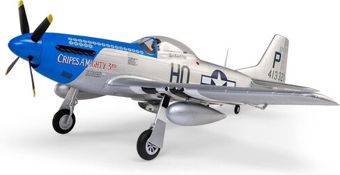 E-flite RC Airplane P-51D Mustang 1.2m BNF بطارية إرسال أساسية وشاحن غير متضمن مع AS3X واختيار آمن "Cripes A'Mighty 3rd" EFL089500 in Kuwait