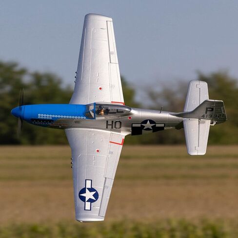 E-flite RC Airplane P-51D Mustang 1.2m BNF بطارية إرسال أساسية وشاحن غير متضمن مع AS3X واختيار آمن "Cripes A'Mighty 3rd" EFL089500 in Kuwait