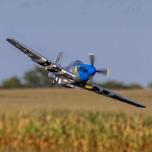 E-flite RC Airplane P-51D Mustang 1.2m BNF بطارية إرسال أساسية وشاحن غير متضمن مع AS3X واختيار آمن "Cripes A'Mighty 3rd" EFL089500 in Kuwait