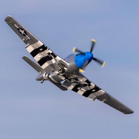 E-flite RC Airplane P-51D Mustang 1.2m BNF بطارية إرسال أساسية وشاحن غير متضمن مع AS3X واختيار آمن "Cripes A'Mighty 3rd" EFL089500 in Kuwait