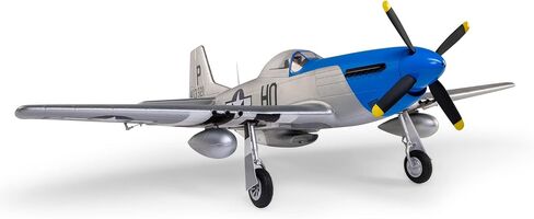 E-flite RC Airplane P-51D Mustang 1.2m BNF بطارية إرسال أساسية وشاحن غير متضمن مع AS3X واختيار آمن "Cripes A'Mighty 3rd" EFL089500 in Kuwait