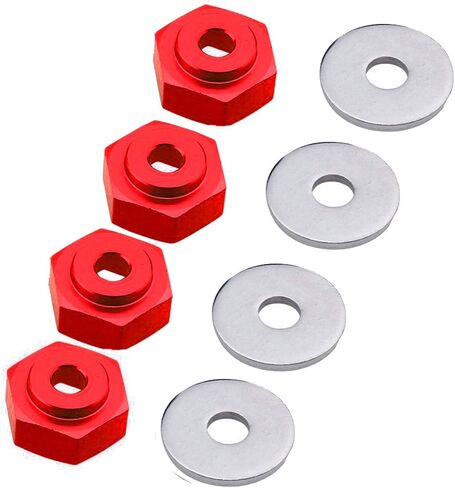 Treehobby 4PCS Aluminum Alloy 12mm Turn 17mm Metal Wheel Rim Hex Adapter Drive Hub Compatible with traxxas Axial RC4WD HPI Himoto HSP Losi Kyosho RC 1/10 On-Road Car Buggy Truck Tires in Saudi Arabia