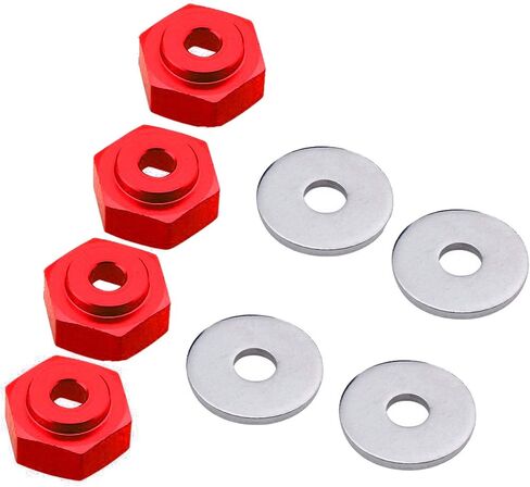 Treehobby 4PCS Aluminum Alloy 12mm Turn 17mm Metal Wheel Rim Hex Adapter Drive Hub Compatible with traxxas Axial RC4WD HPI Himoto HSP Losi Kyosho RC 1/10 On-Road Car Buggy Truck Tires in Saudi Arabia