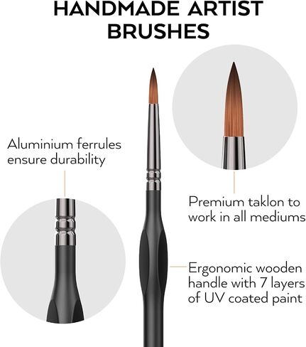 Nicpro Micro Detail Paint Brush Set,10 Small Professional Miniature Fine Detail Brushes for Watercolor Oil Acrylic, Nail Art, Models Rock Painting kit, Figures, Paint by Number -Come with Holder & Bag in Kuwait