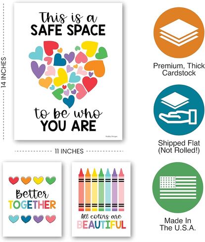 Hadley Designs 6 Colorful Diversity Posters for Classroom, Kindness Posters for Classroom, Diversity Decorations for Classroom Posters, Teacher Posters for Elementary Classroom Decor in Saudi Arabia