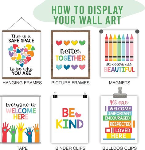 Hadley Designs 6 Colorful Diversity Posters for Classroom, Kindness Posters for Classroom, Diversity Decorations for Classroom Posters, Teacher Posters for Elementary Classroom Decor in Saudi Arabia