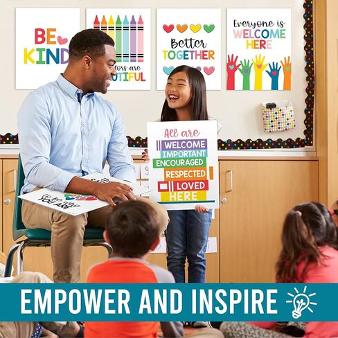 Hadley Designs 6 Colorful Diversity Posters for Classroom, Kindness Posters for Classroom, Diversity Decorations for Classroom Posters, Teacher Posters for Elementary Classroom Decor in Saudi Arabia