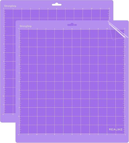 REALIKE Variety Cutting Mat Compatible with Cricut Maker 4/Maker 3/Maker/Explore 4/3/Air 2/Air, StandardGrip/LightGrip/StrongGrip/FabricGrip Multiple Adhesive 12x12 inch Cut Mats for 5 Pack in Kuwait