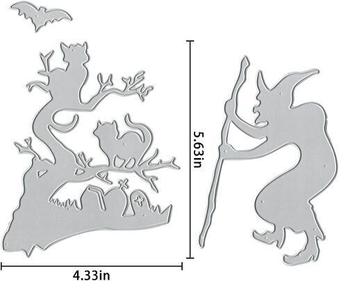 قوالب قطع قلعة الهالوين المعدنية، قالب قطع متقاطع على شكل قمر الخفاش، استنسل الساحرات، قوالب معدنية لصنع البطاقات، صناعة الورق، سجل القصاصات وألبوم الحرف اليدوية، بطاقة ورقية لديكور الهالوين in Kuwait