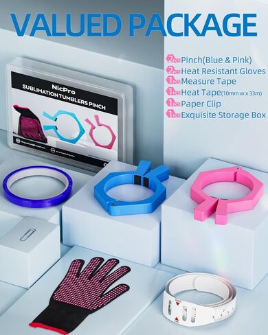 Nicpro Sublimation Tumblers Pinch Tool Set in Case, Sublimation Starter Kit with Tape&Glove, Perfect Sublimation Supplies Clamp for Pinch Tumbler 20oz in Saudi Arabia