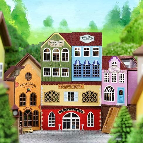 TOPBSFARNY 6 قطع من أدوات بيت الدمى DIY مجموعة إبداعية مصغرة ذات مشهد طبيعي بيت الدمية سلسلة عالمية مصغرة مجموعة مصغرة لغز خشبي ثلاثي الأبعاد للعبة عيد الميلاد (QH-6PCS) in Kuwait