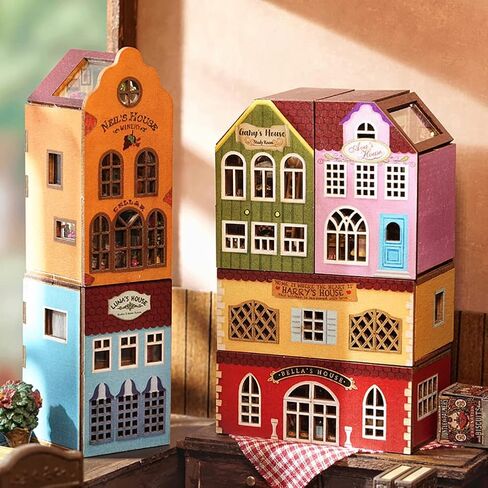 TOPBSFARNY 6 قطع من أدوات بيت الدمى DIY مجموعة إبداعية مصغرة ذات مشهد طبيعي بيت الدمية سلسلة عالمية مصغرة مجموعة مصغرة لغز خشبي ثلاثي الأبعاد للعبة عيد الميلاد (QH-6PCS) in Kuwait