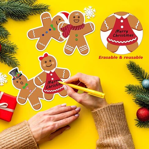 59 Ft Christmas Gingerbread Bulletin Board Border, Christmas Gingerbread Man Bulletin Board Border Trim Cutouts for Winter Christmas School Classroom Bulletin Board Decorations, 60PCS in Saudi Arabia