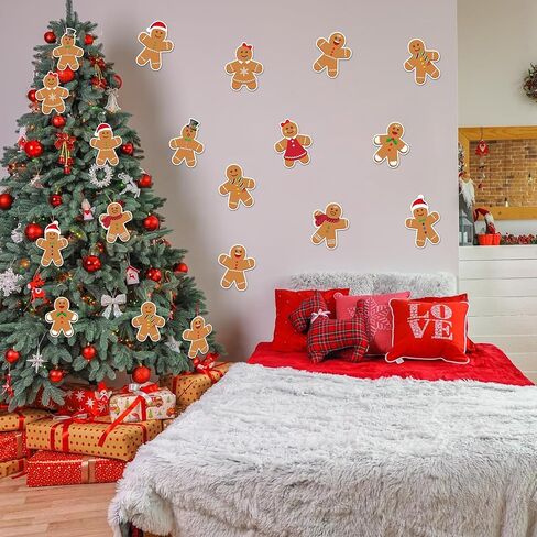 59 Ft Christmas Gingerbread Bulletin Board Border, Christmas Gingerbread Man Bulletin Board Border Trim Cutouts for Winter Christmas School Classroom Bulletin Board Decorations, 60PCS in Saudi Arabia