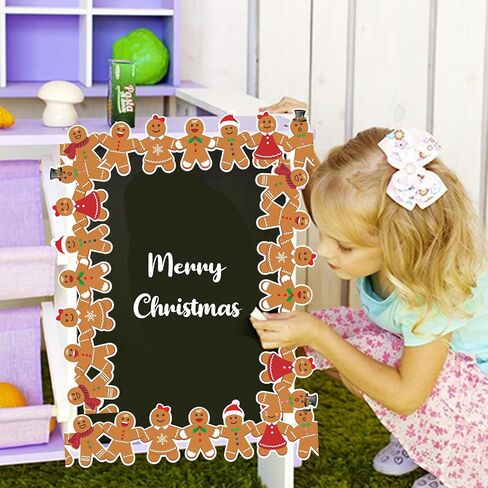 59 Ft Christmas Gingerbread Bulletin Board Border, Christmas Gingerbread Man Bulletin Board Border Trim Cutouts for Winter Christmas School Classroom Bulletin Board Decorations, 60PCS in Kuwait