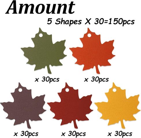 Whaline 150Pcs Thanksgiving Maple Leaf Gift Tags 5 Colors Fall Leaf Craft Wrapping Tags with 98.4ft Jute Twine Thankful Blank DIY Hanging Label Tags for Autumn Thanksgiving Wedding Party Favor Decor in Saudi Arabia