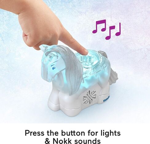 Fisher-Price Little People Toddler Toys Disney Frozen Elsa & Nokk Figure Set with Lights & Sounds for Preschool Kids Ages 18+ Months in Saudi Arabia