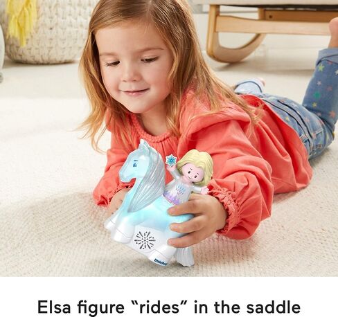 Fisher-Price Little People Toddler Toys Disney Frozen Elsa & Nokk Figure Set with Lights & Sounds for Preschool Kids Ages 18+ Months in Saudi Arabia