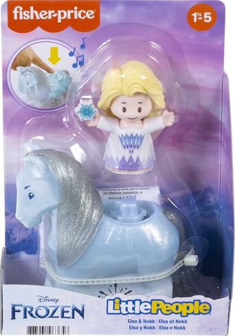 Fisher-Price Little People Toddler Toys Disney Frozen Elsa & Nokk Figure Set with Lights & Sounds for Preschool Kids Ages 18+ Months in Saudi Arabia