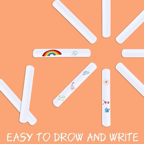 46 قطعة من اساور صفعة بيضاء من ريريكش، اساور صفعة فارغة للمعصم للاطفال في حفلات اعياد الميلاد، اساور صفعة للمشاريع المدرسية والحرف اليدوية، اساور صفعة للرسم في الكريسماس والهالوين in Kuwait