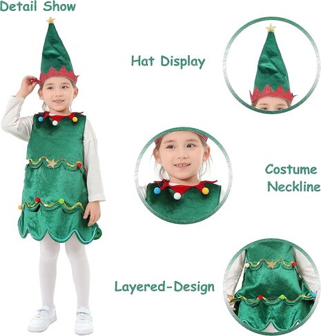 زي Funivals لعيد الميلاد للأطفال مع إكسسوارات، زي عيد الميلاد للهالوين من قطعة واحدة للأولاد والبنات in Kuwait